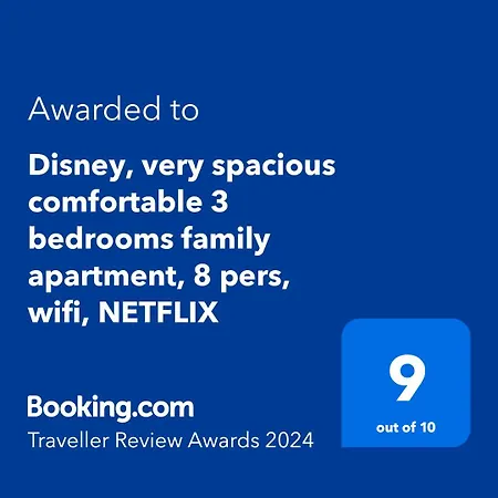 Disney, Very Spacious Comfortable 3 Bedrooms Family Apartment, 8 Pers, Wifi, Netflix *